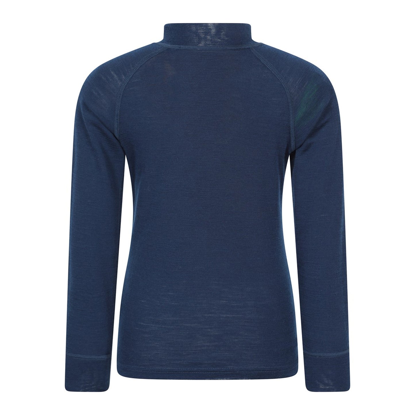 Navy - Back - Mountain Warehouse Childrens-Kids Merino Blend Half Zip Base Layer Top