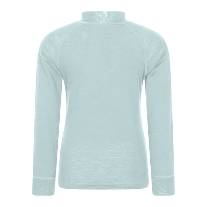 Pale Blue - Back - Mountain Warehouse Childrens-Kids Merino Blend Half Zip Base Layer Top