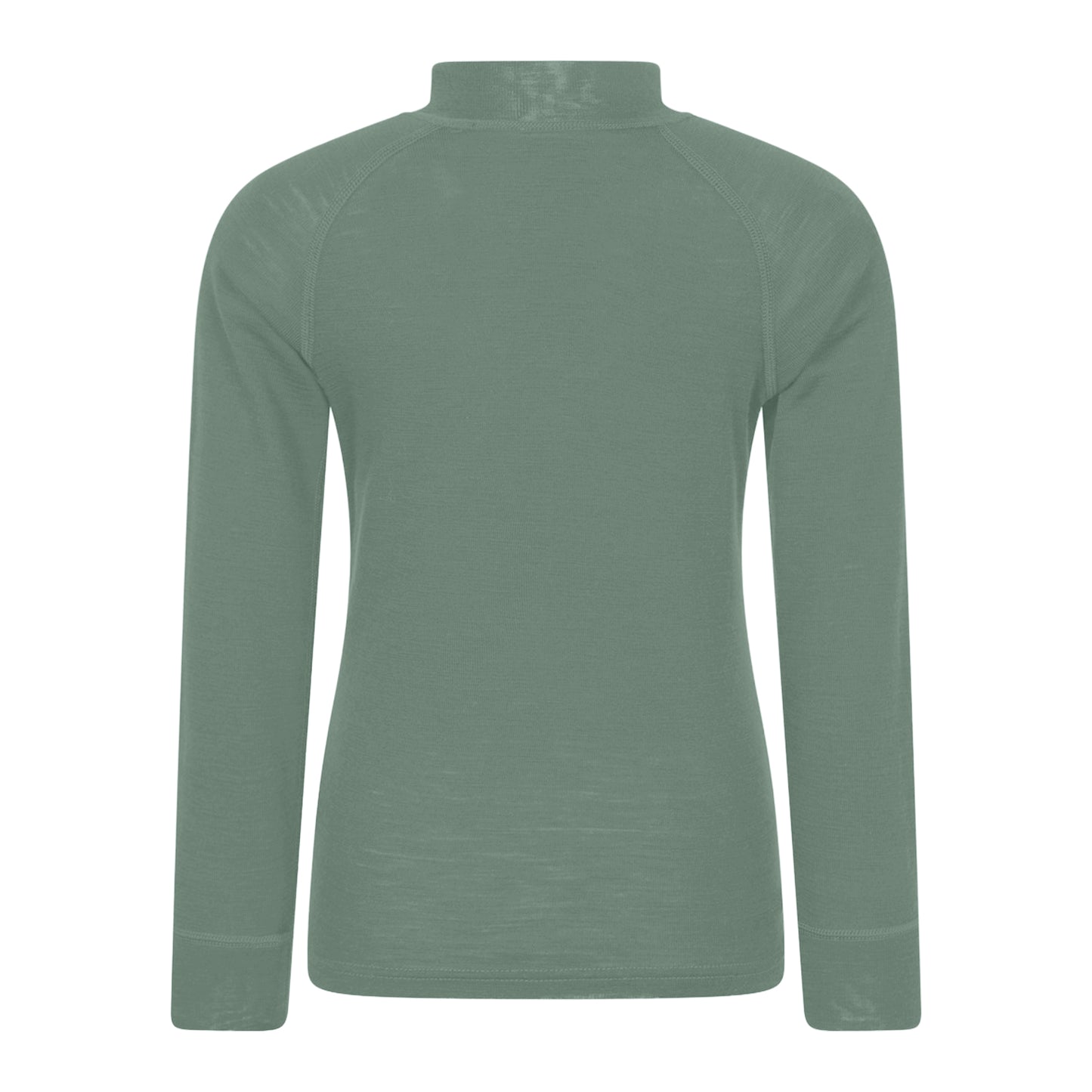 Khaki Green - Back - Mountain Warehouse Childrens-Kids Merino Blend Half Zip Base Layer Top