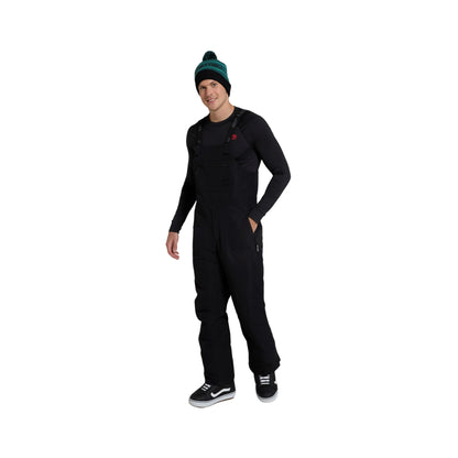 Black - Side - Animal Mens Carve Bib Front Ski Trousers