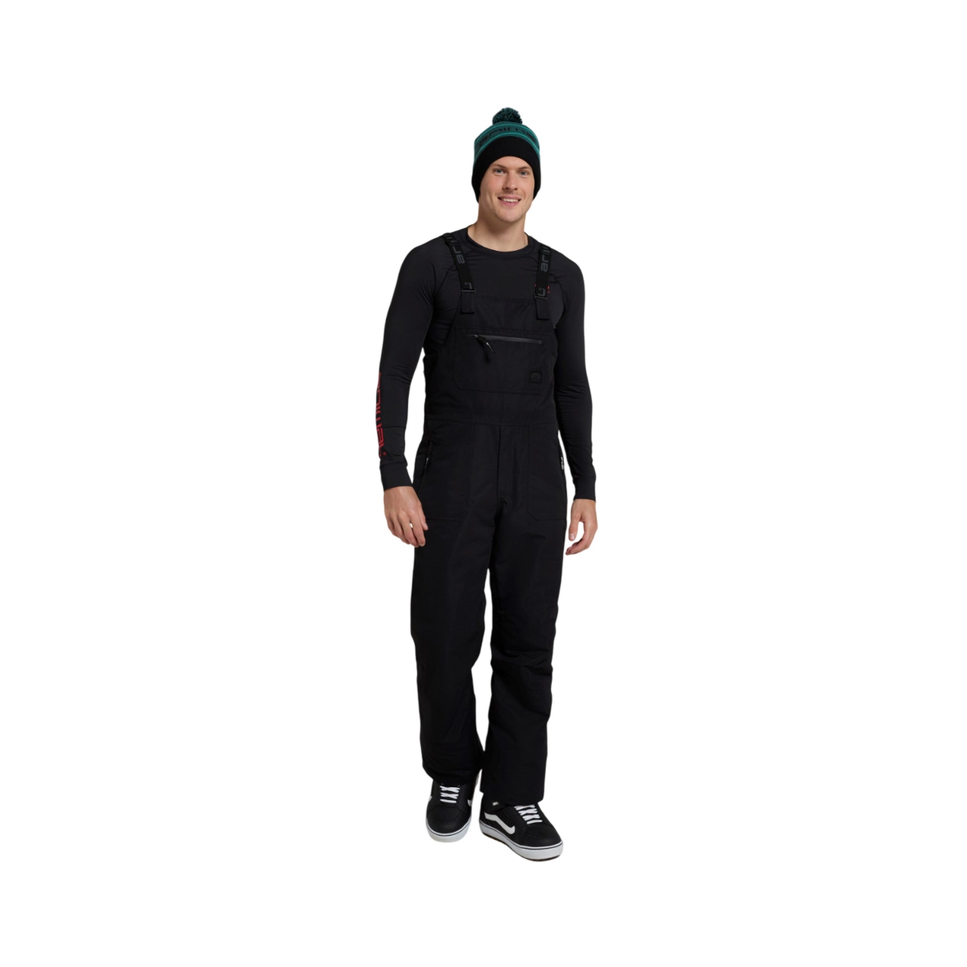 Black - Front - Animal Mens Carve Bib Front Ski Trousers