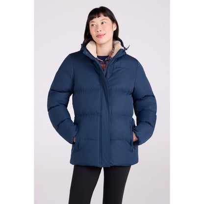 Navy - Front - Mountain Warehouse Womens-Ladies Snow Borg Lined Padded Jacket