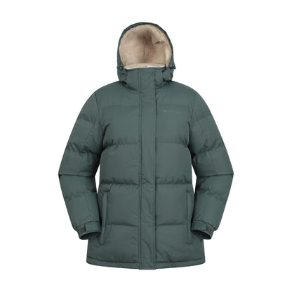 Khaki Green - Front - Mountain Warehouse Womens-Ladies Snow Borg Lined Padded Jacket