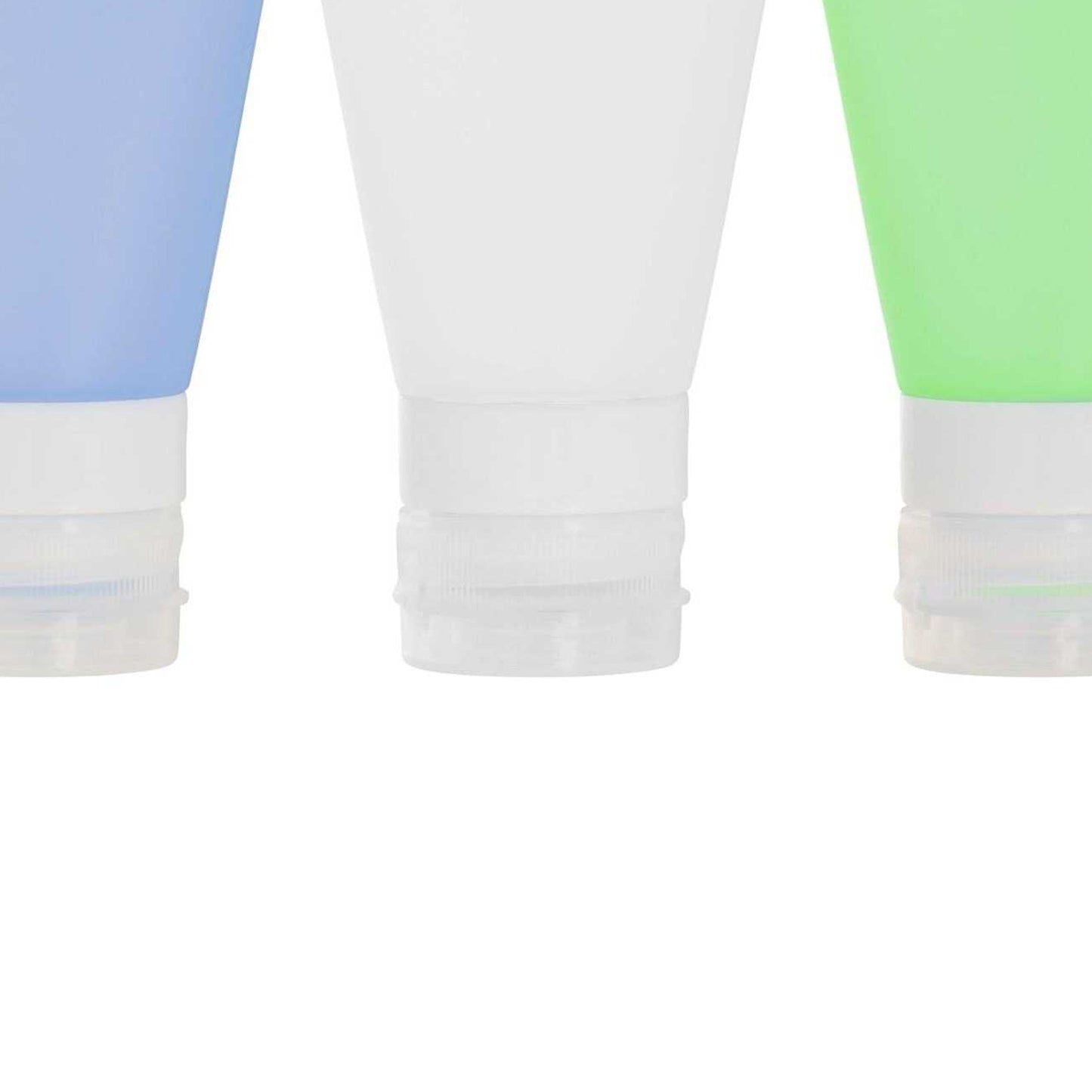 White - Pack Shot - Mountain Warehouse Silicone Travel Bottle Set