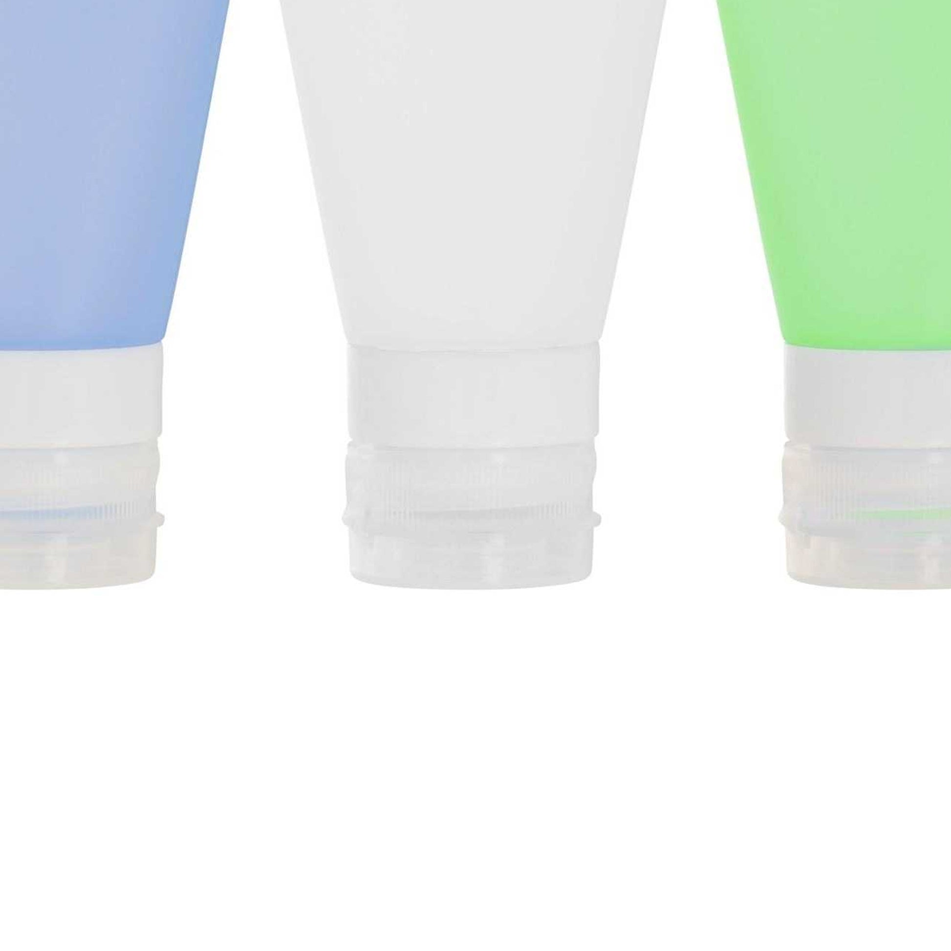 White - Pack Shot - Mountain Warehouse Silicone Travel Bottle Set