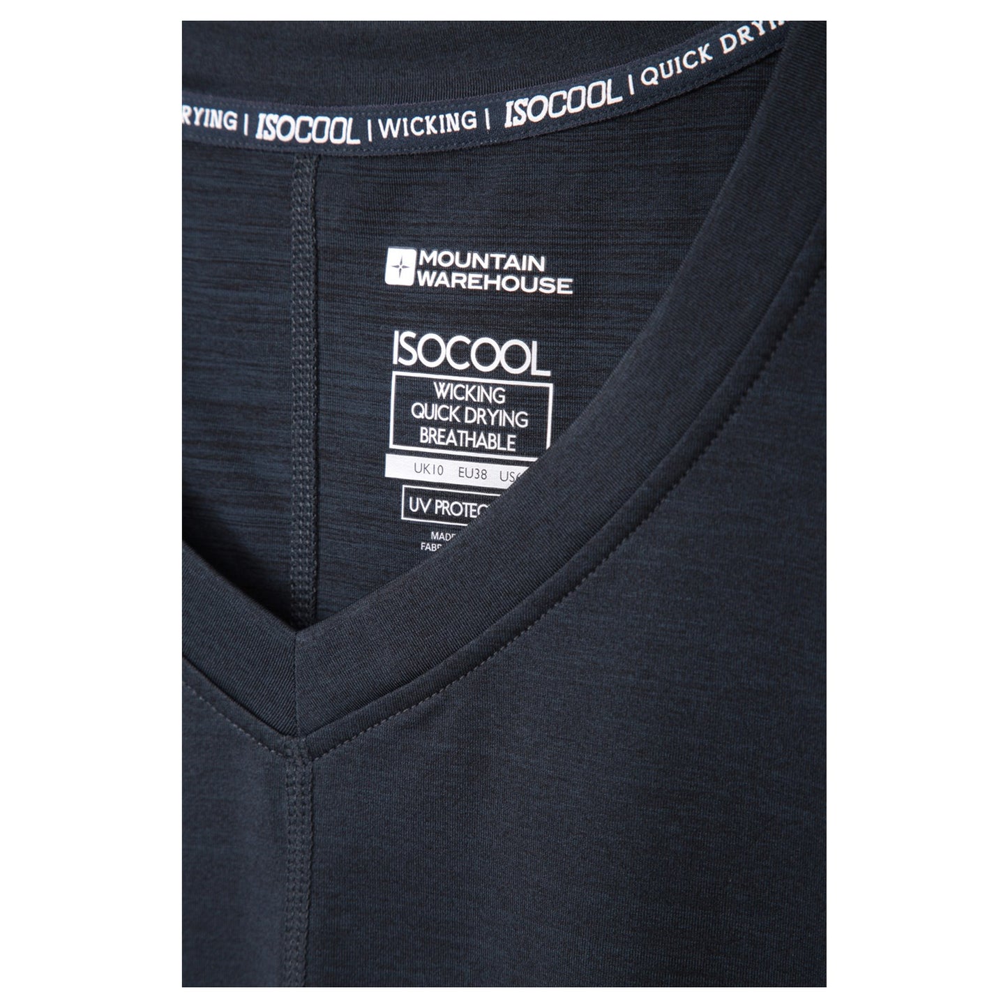 Black - Pack Shot - Mountain Warehouse Womens-Ladies Panna V Neck T-Shirt