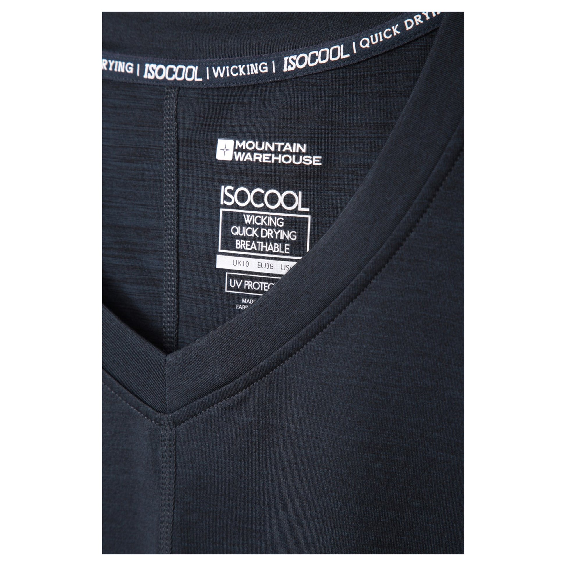 Black - Pack Shot - Mountain Warehouse Womens-Ladies Panna V Neck T-Shirt