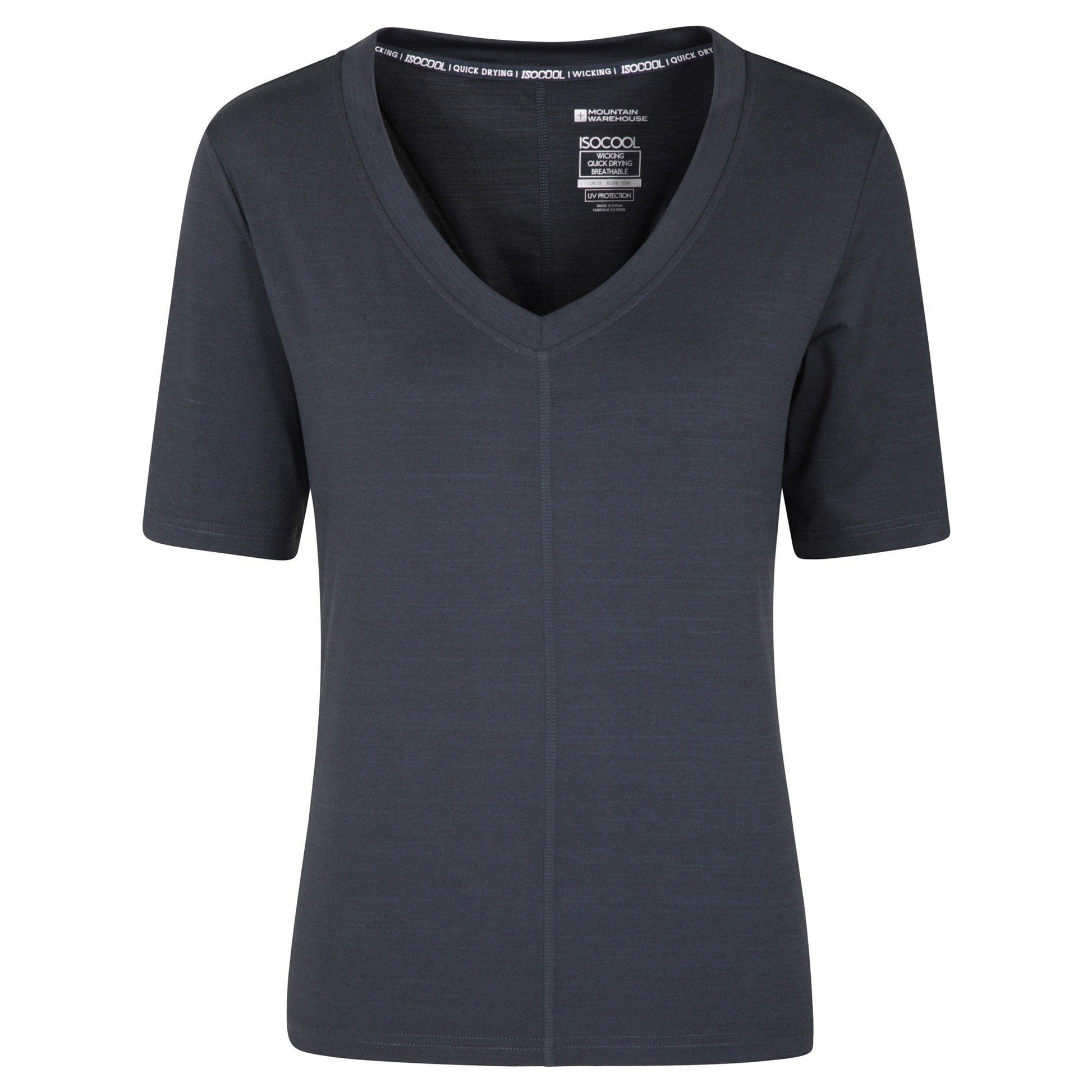 Black - Front - Mountain Warehouse Womens-Ladies Panna V Neck T-Shirt