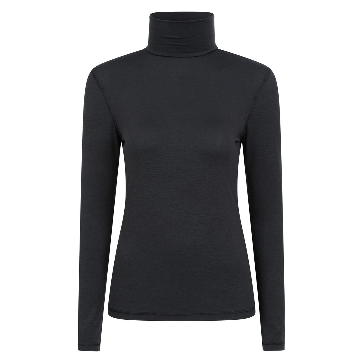 Black - Front - Mountain Warehouse Womens-Ladies Keep The Heat Isotherm Roll Neck Base Layer Top