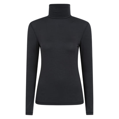 Black - Front - Mountain Warehouse Womens-Ladies Keep The Heat Isotherm Roll Neck Base Layer Top