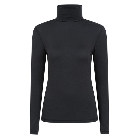 Black - Front - Mountain Warehouse Womens-Ladies Keep The Heat Isotherm Roll Neck Base Layer Top