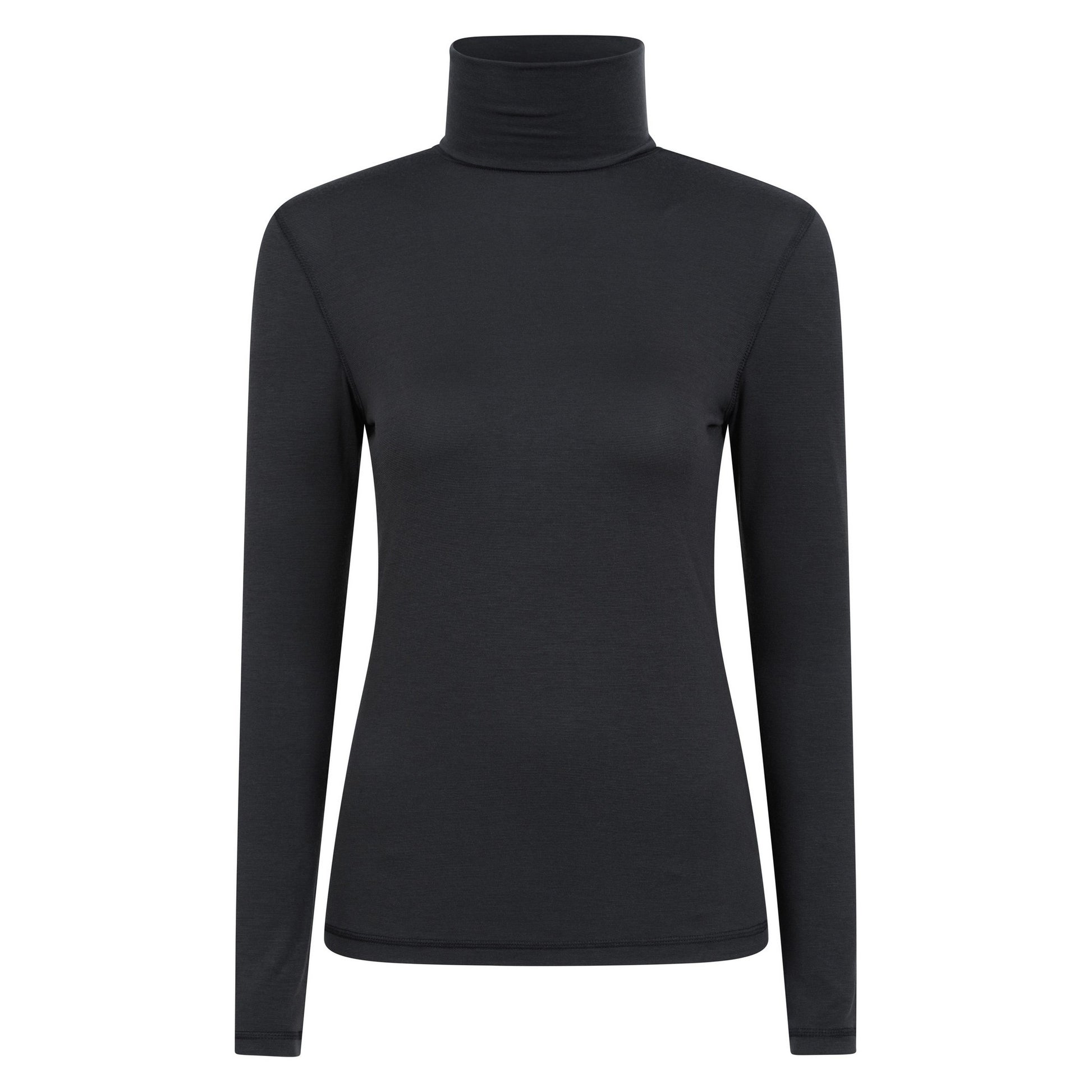 Black - Front - Mountain Warehouse Womens-Ladies Keep The Heat Isotherm Roll Neck Base Layer Top