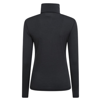 Black - Back - Mountain Warehouse Womens-Ladies Keep The Heat Isotherm Roll Neck Base Layer Top