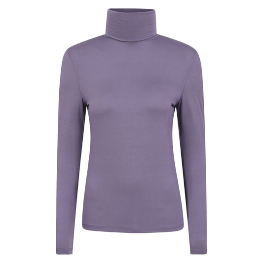 Dusky Purple - Front - Mountain Warehouse Womens-Ladies Keep The Heat Isotherm Roll Neck Base Layer Top