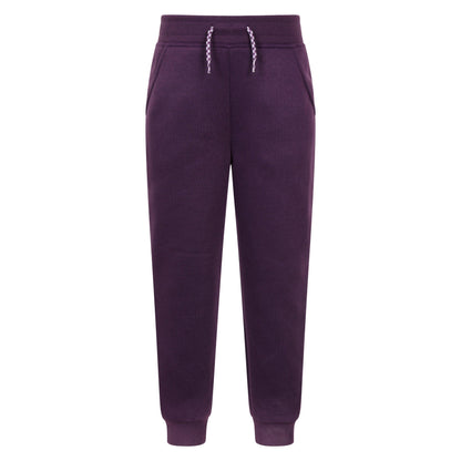Purple - Front - Mountain Warehouse Childrens-Kids Alpine Faux Fur Lined Jogging Bottoms