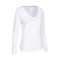 White - Back - Mountain Warehouse Womens-Ladies Eden Organic V Neck Long-Sleeved T-Shirt (Pack of 2)