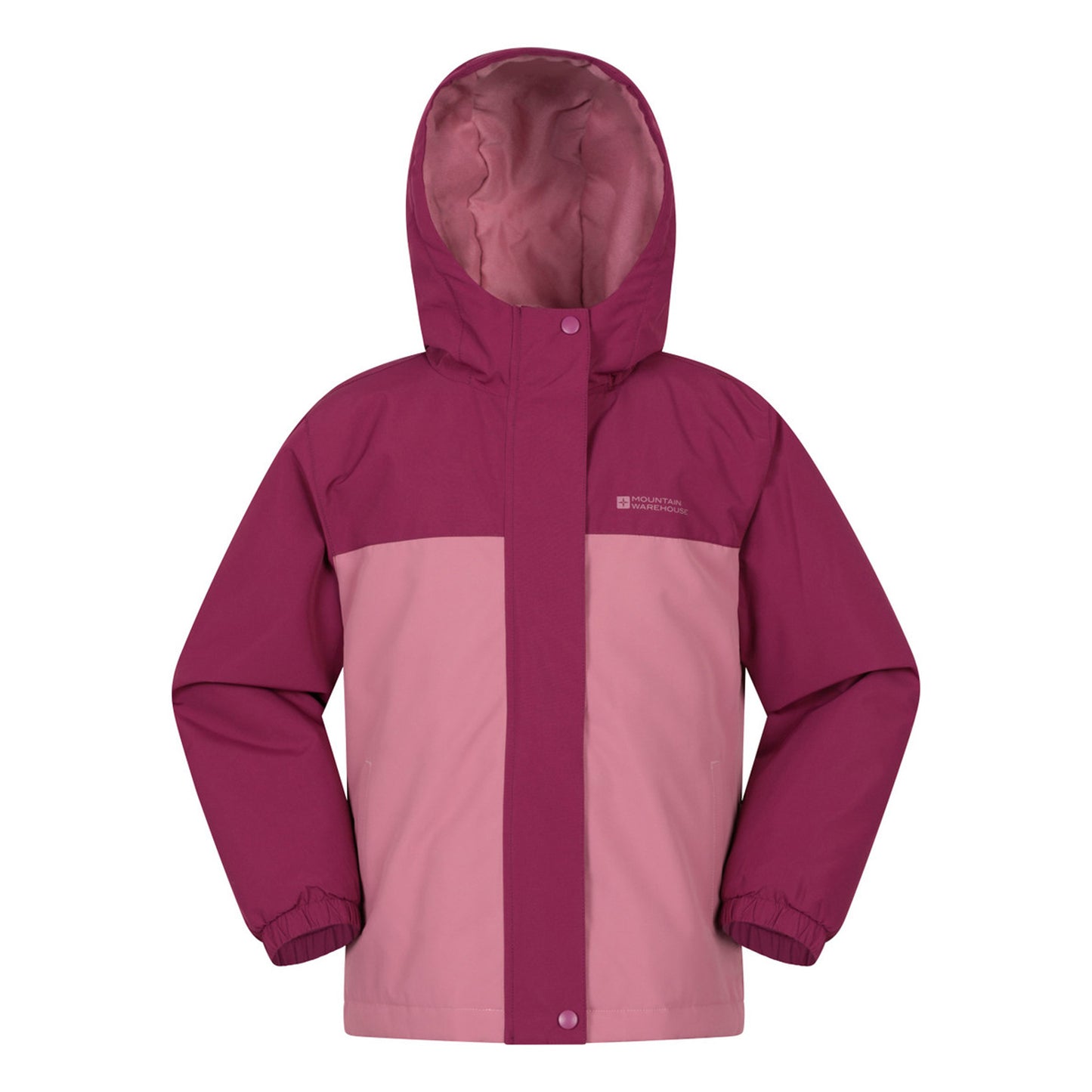 Pink - Front - Mountain Warehouse Childrens-Kids Polar Zone Printed Jacket & Salopettes Set