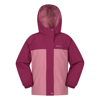 Pink - Front - Mountain Warehouse Childrens-Kids Polar Zone Printed Jacket & Salopettes Set