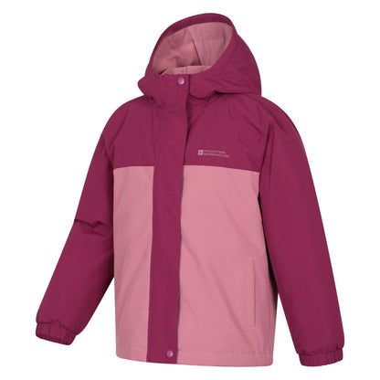 Pink - Pack Shot - Mountain Warehouse Childrens-Kids Polar Zone Printed Jacket & Salopettes Set
