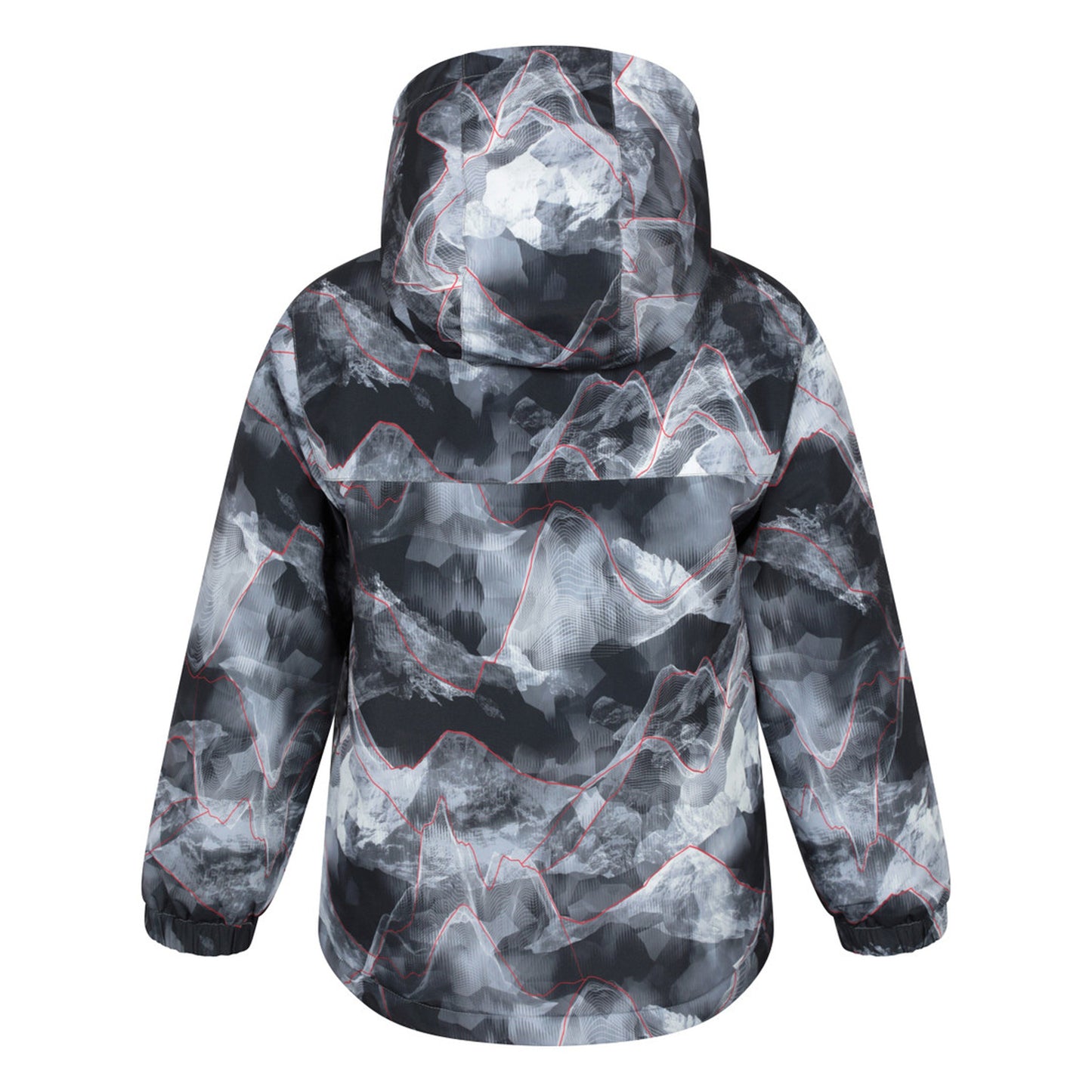 Dark Grey - Back - Mountain Warehouse Childrens-Kids Polar Zone Printed Jacket & Salopettes Set