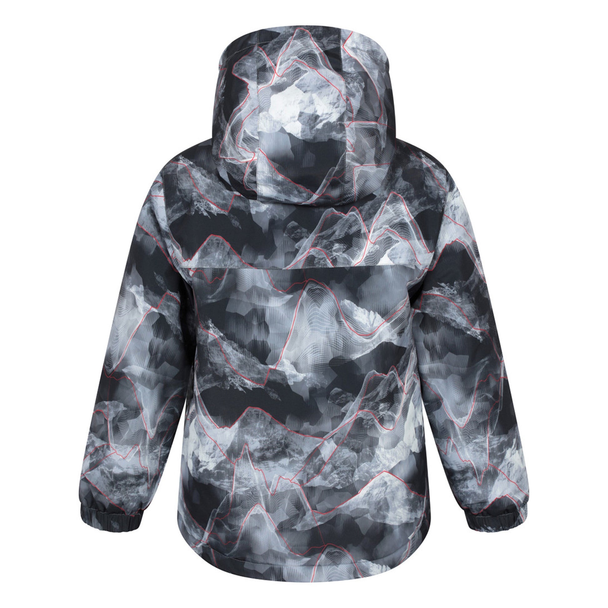 Dark Grey - Back - Mountain Warehouse Childrens-Kids Polar Zone Printed Jacket & Salopettes Set