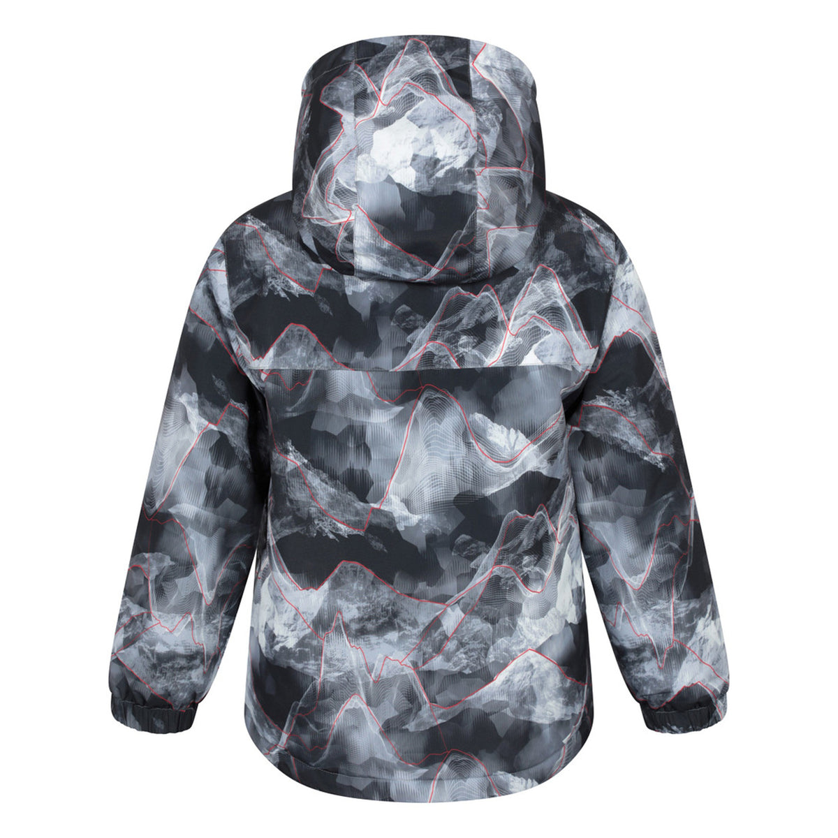 Dark Grey - Back - Mountain Warehouse Childrens-Kids Polar Zone Printed Jacket & Salopettes Set