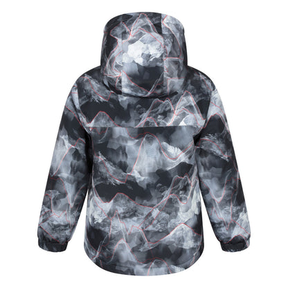 Dark Grey - Back - Mountain Warehouse Childrens-Kids Polar Zone Printed Jacket & Salopettes Set