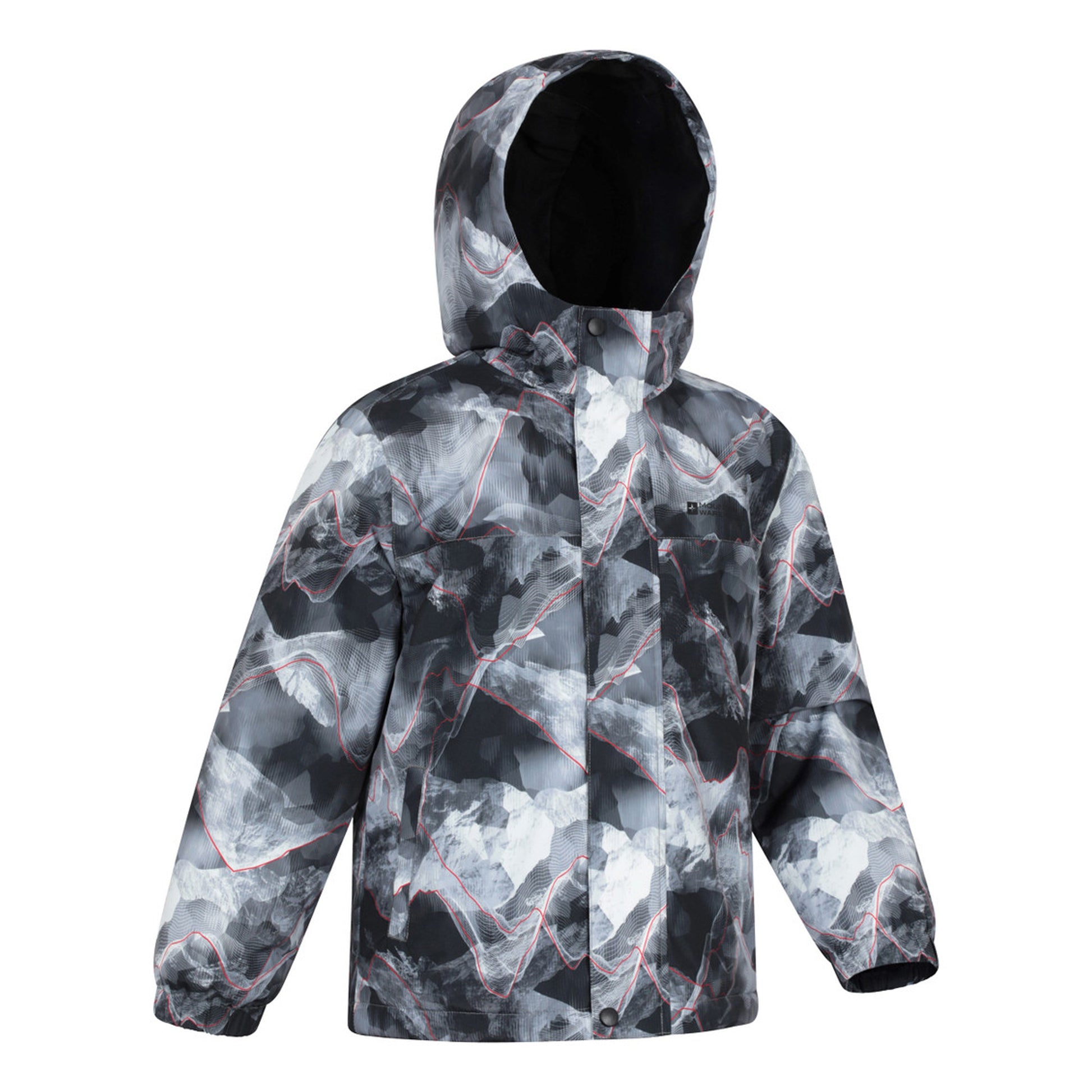Dark Grey - Lifestyle - Mountain Warehouse Childrens-Kids Polar Zone Printed Jacket & Salopettes Set