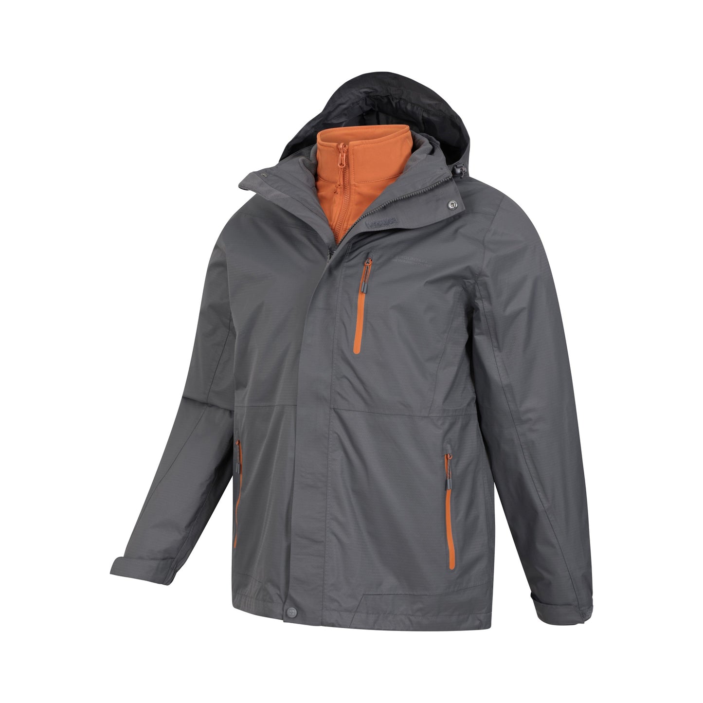 Charcoal - Side - Mountain Warehouse Mens Bracken Extreme 3 in 1 Waterproof Jacket