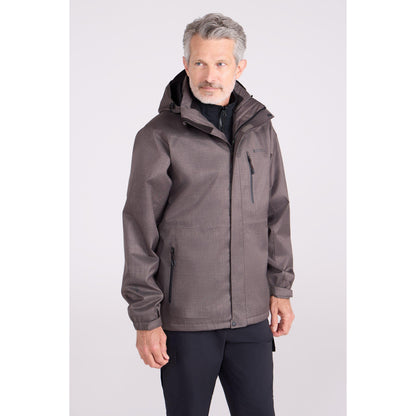 Medium Grey - Front - Mountain Warehouse Mens Bracken Extreme 3 in 1 Waterproof Jacket