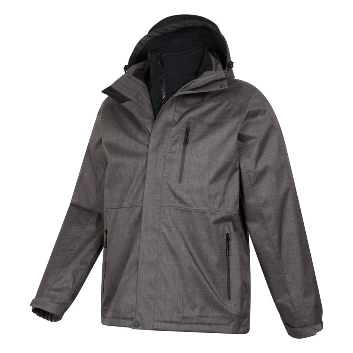 Medium Grey - Lifestyle - Mountain Warehouse Mens Bracken Extreme 3 in 1 Waterproof Jacket