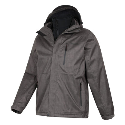 Medium Grey - Lifestyle - Mountain Warehouse Mens Bracken Extreme 3 in 1 Waterproof Jacket