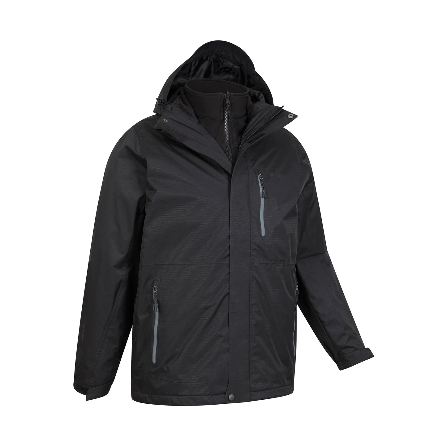 Black - Lifestyle - Mountain Warehouse Mens Bracken Extreme 3 in 1 Waterproof Jacket