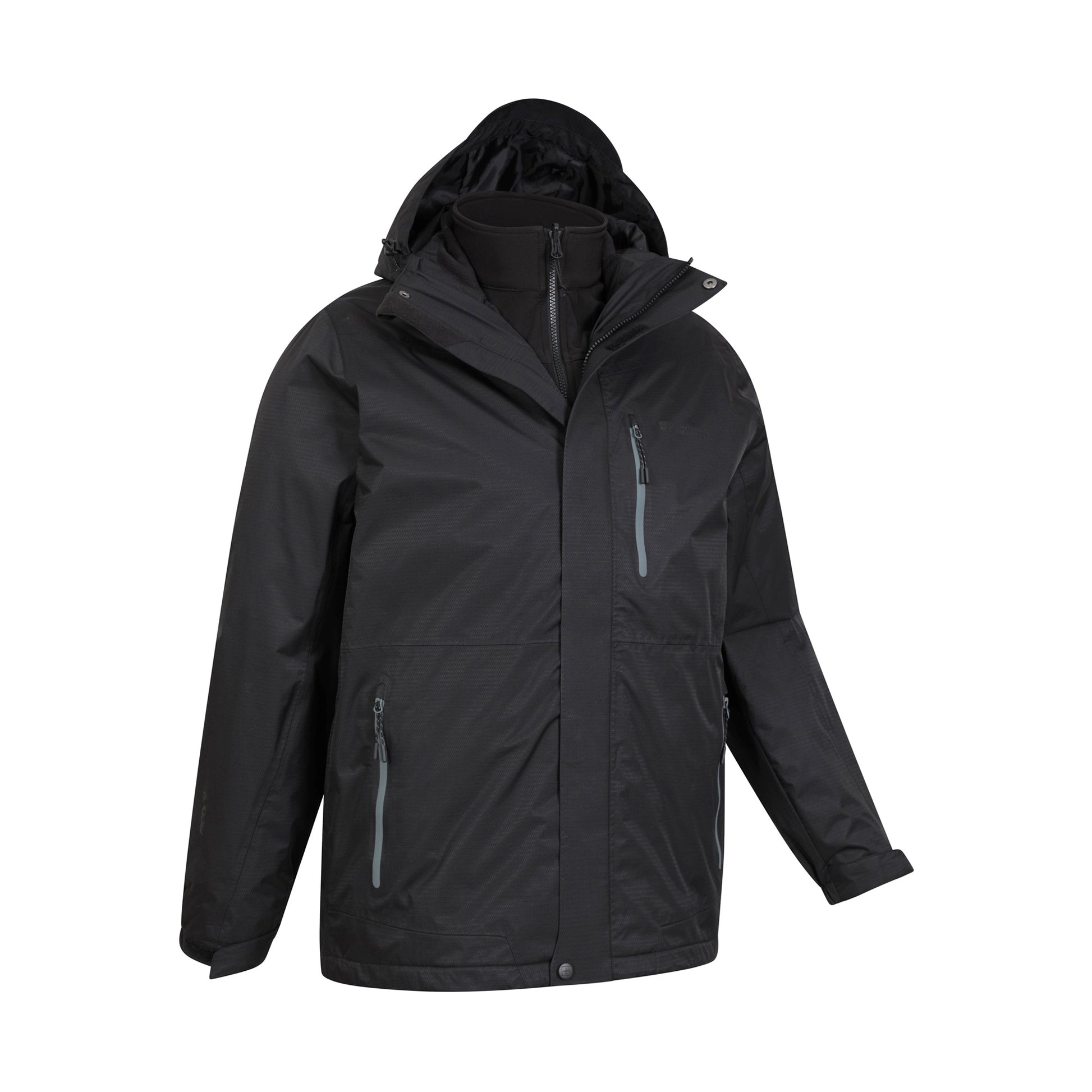 Black - Lifestyle - Mountain Warehouse Mens Bracken Extreme 3 in 1 Waterproof Jacket