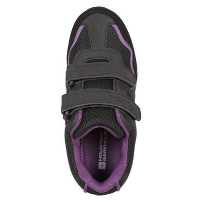 Black-Purple - Pack Shot - Mountain Warehouse Childrens-Kids Mars Non Marking Trainers