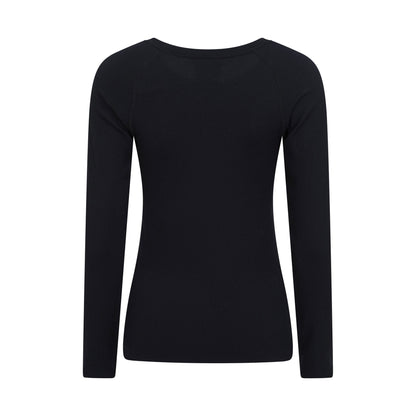 Black - Back - Mountain Warehouse Womens-Ladies Carmel Ribbed Seamless Thermal Top