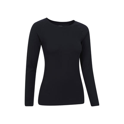 Black - Side - Mountain Warehouse Womens-Ladies Carmel Ribbed Seamless Thermal Top