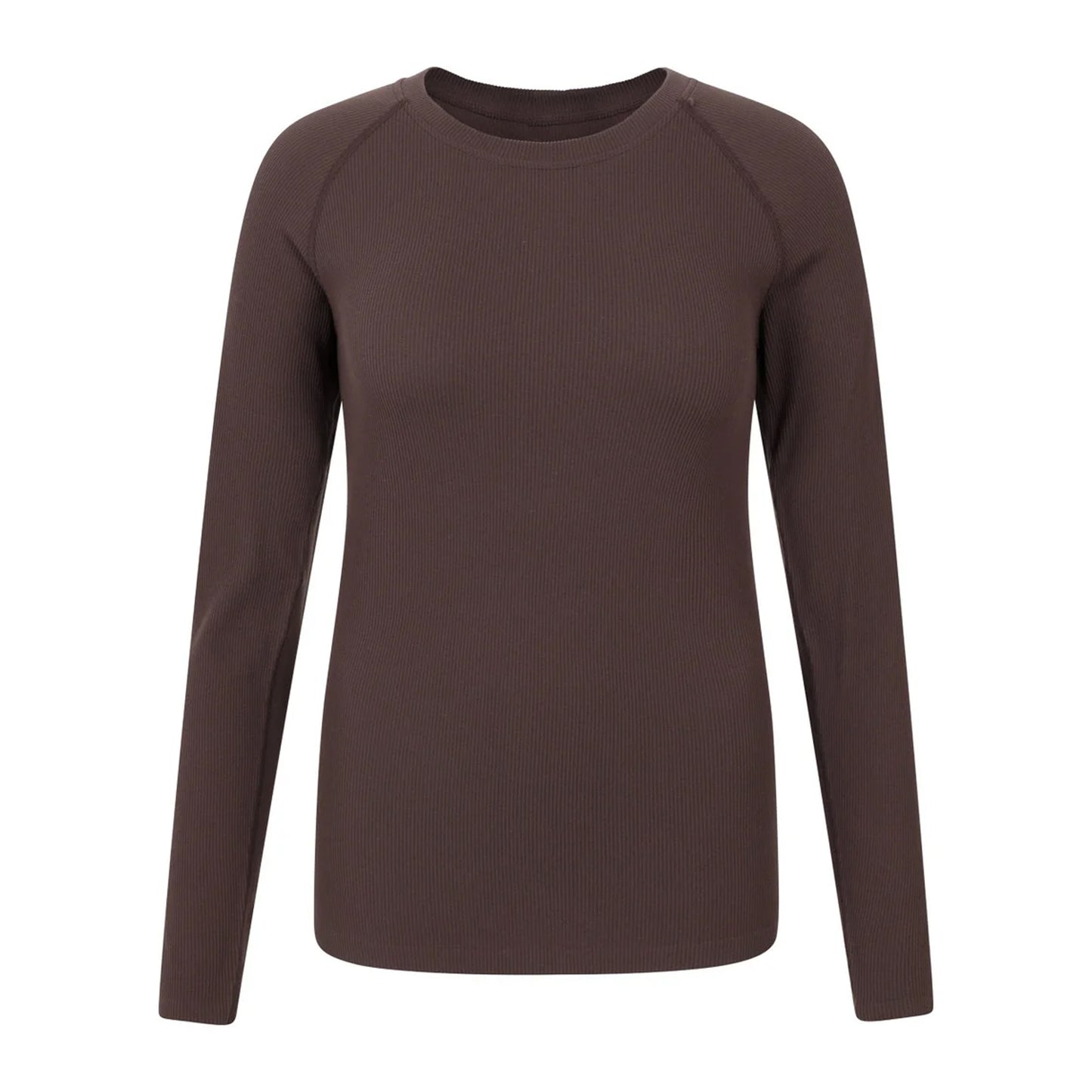 Brown - Front - Mountain Warehouse Womens-Ladies Carmel Ribbed Seamless Thermal Top