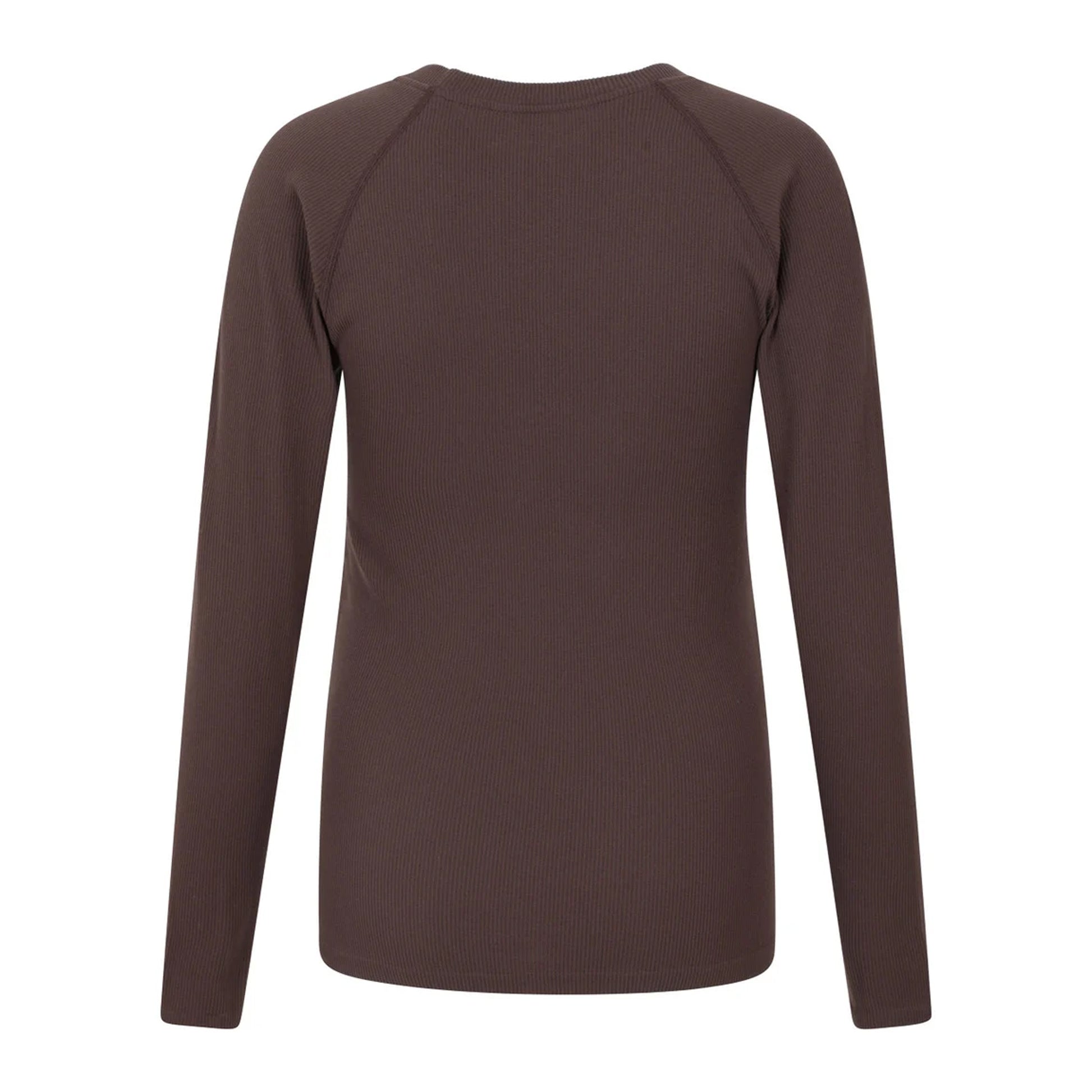 Brown - Back - Mountain Warehouse Womens-Ladies Carmel Ribbed Seamless Thermal Top