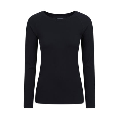 Black - Front - Mountain Warehouse Womens-Ladies Carmel Ribbed Seamless Thermal Top