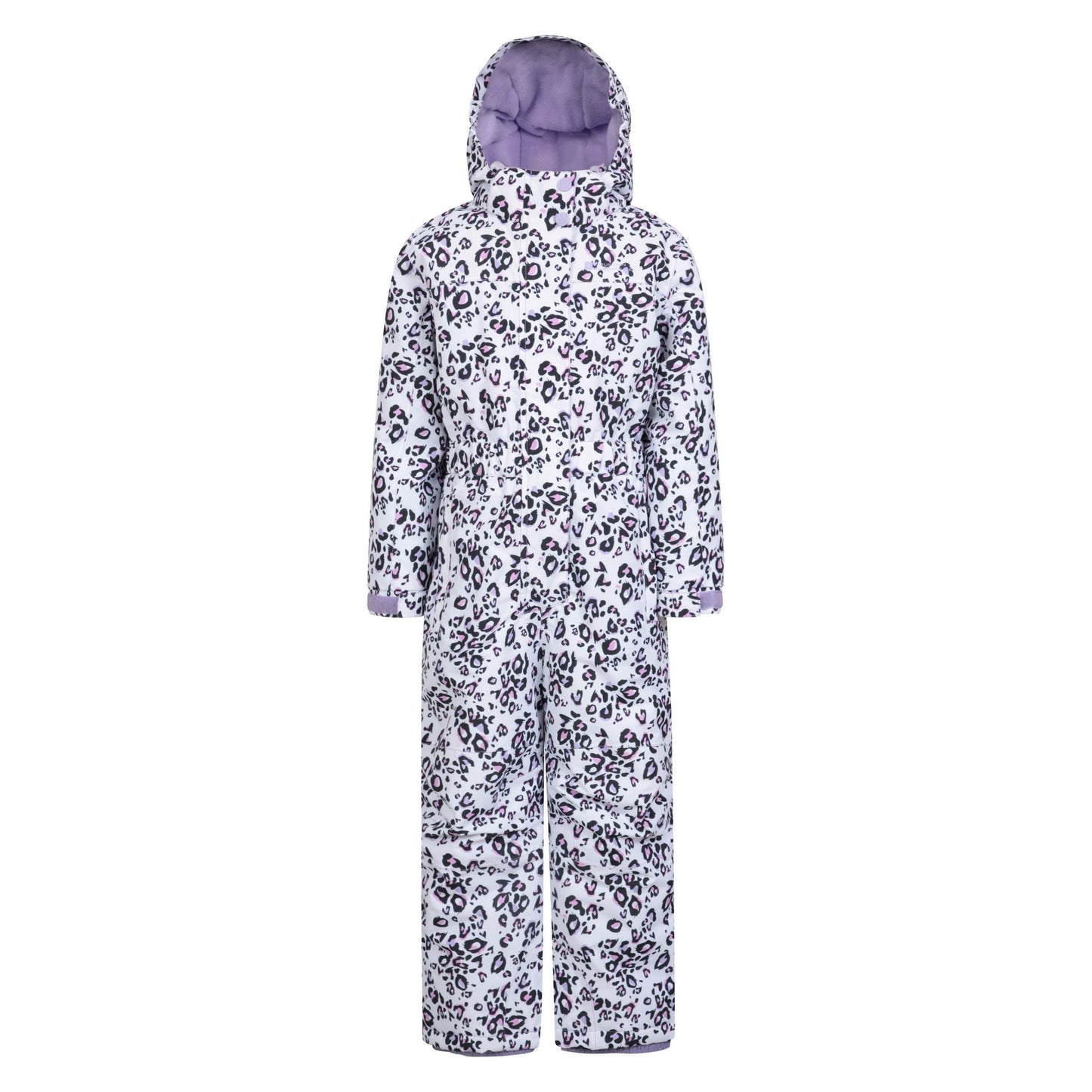 Lilac - Front - Mountain Warehouse Childrens-Kids Cloud Leopard Print Snowsuit