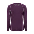 Purple - Back - Mountain Warehouse Womens-Ladies Asgard Merino Wool Long-Sleeved Thermal Top