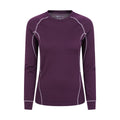 Purple - Front - Mountain Warehouse Womens-Ladies Asgard Merino Wool Long-Sleeved Thermal Top