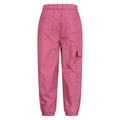 Dark Pink - Back - Mountain Warehouse Childrens-Kids Ridgeway Jersey Lined Parachute Pants