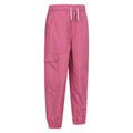 Dark Pink - Side - Mountain Warehouse Childrens-Kids Ridgeway Jersey Lined Parachute Pants