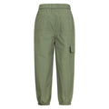 Khaki Green - Back - Mountain Warehouse Childrens-Kids Ridgeway Jersey Lined Parachute Pants