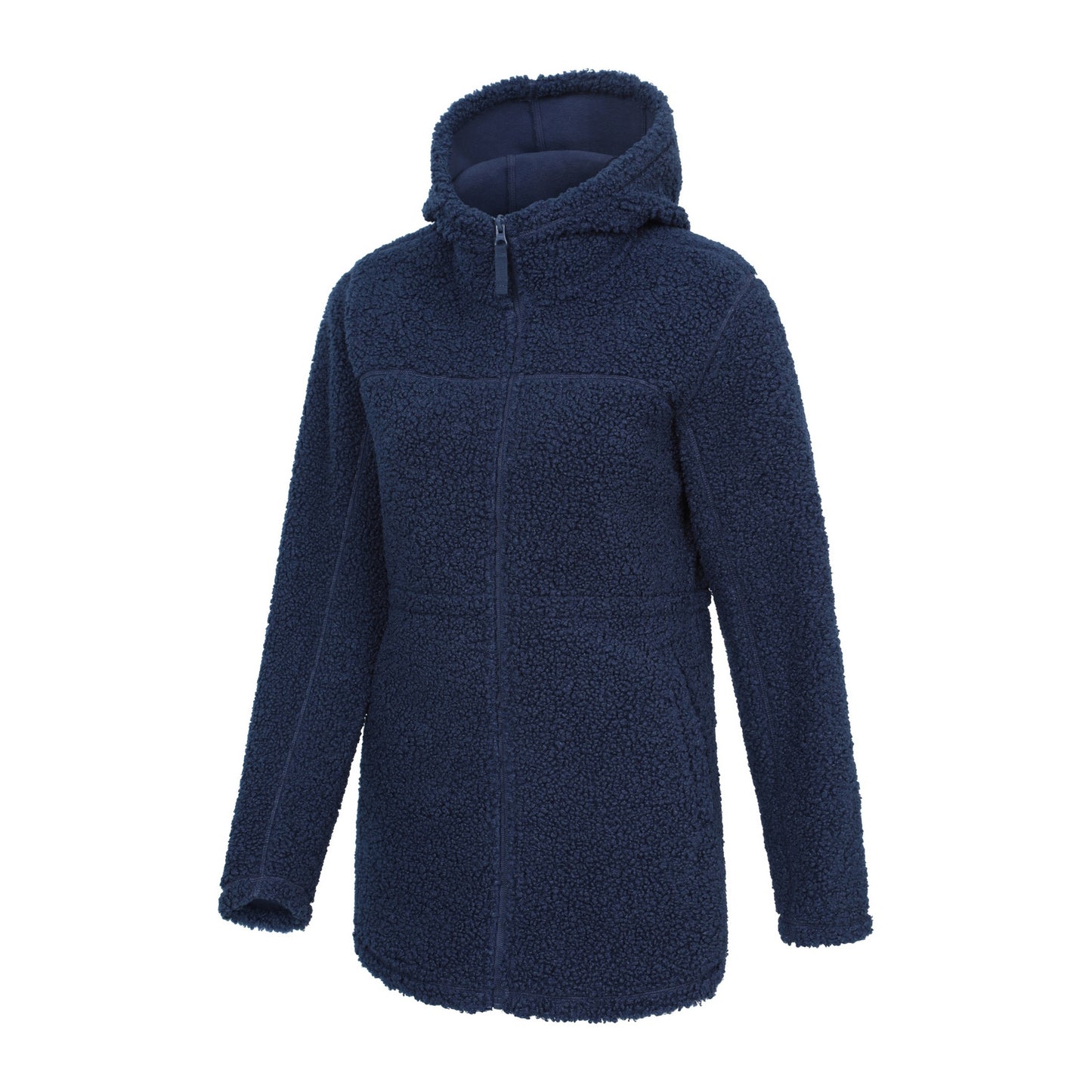 Navy - Side - Mountain Warehouse Womens-Ladies Melrose Longline Fleece Jacket
