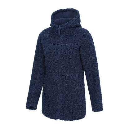 Navy - Side - Mountain Warehouse Womens-Ladies Melrose Longline Fleece Jacket