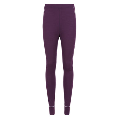 Purple - Front - Mountain Warehouse Womens-Ladies Asgard Merino Wool Thermal Base Layer Leggings