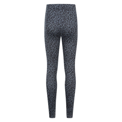 Grey - Back - Mountain Warehouse Womens-Ladies Talus Leopard Print Thermal Leggings